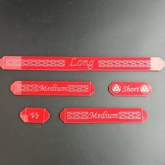 Red Acrylic Saga Gauge Set (Measuring sticks)