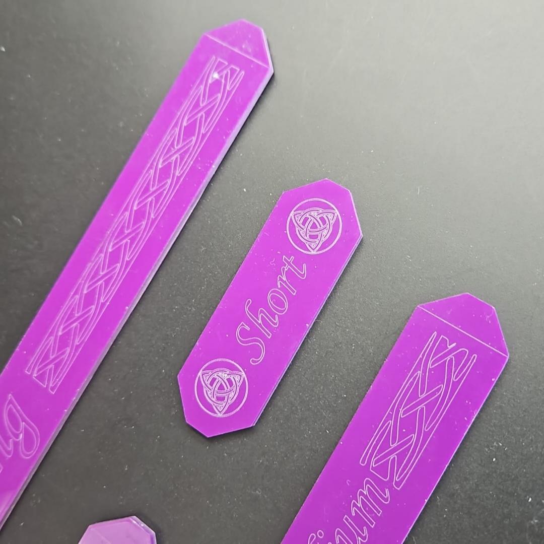 Purple Acrylic Saga Gauge Set (Measuring sticks)