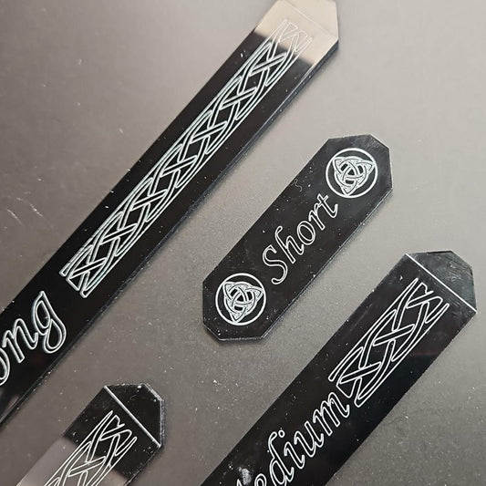 Black Acrylic Saga Gauge Set (Measuring sticks)