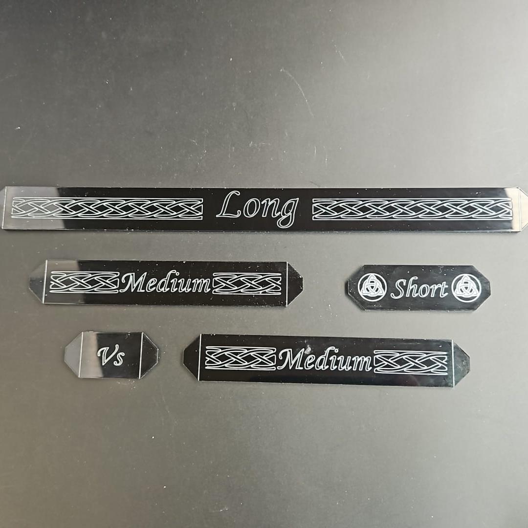 Black Acrylic Saga Gauge Set (Measuring sticks)