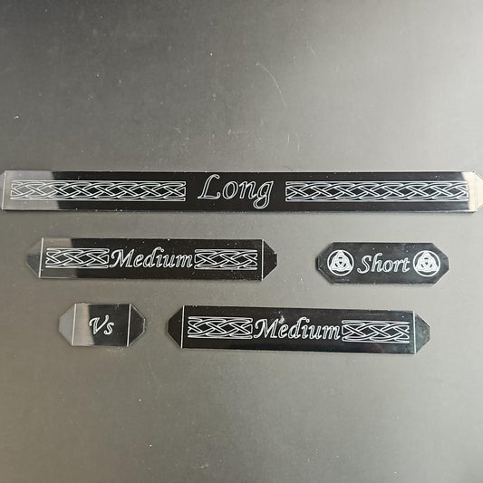 Black Acrylic Saga Gauge Set (Measuring sticks)