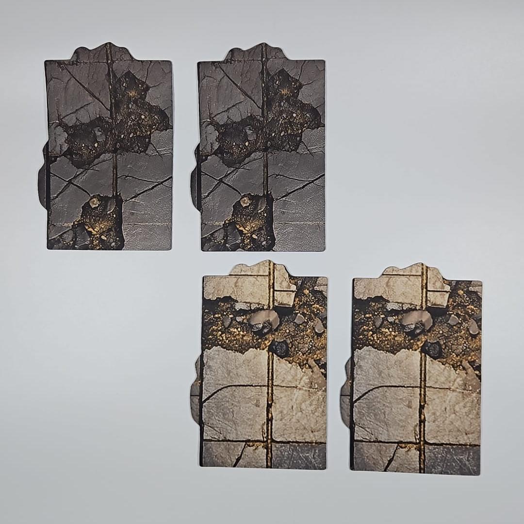 16 Piece 40k 11th Edition Double sided Neoprene Objective Markers Competitive Edition - Paved City Set