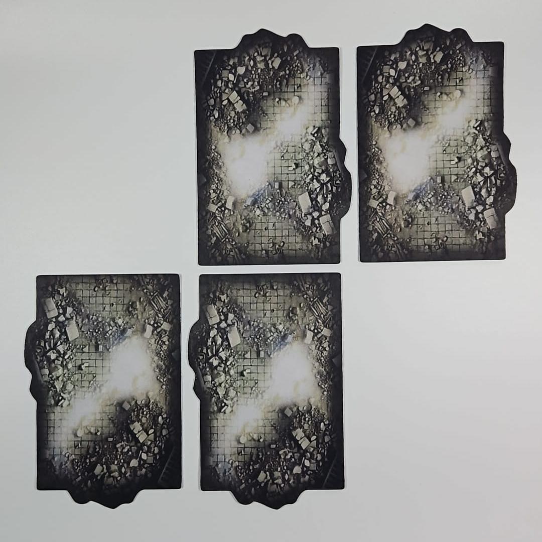 16 Piece 40k 11th Edition Double sided Neoprene Objective Markers Competitive Edition - Fog of War Set