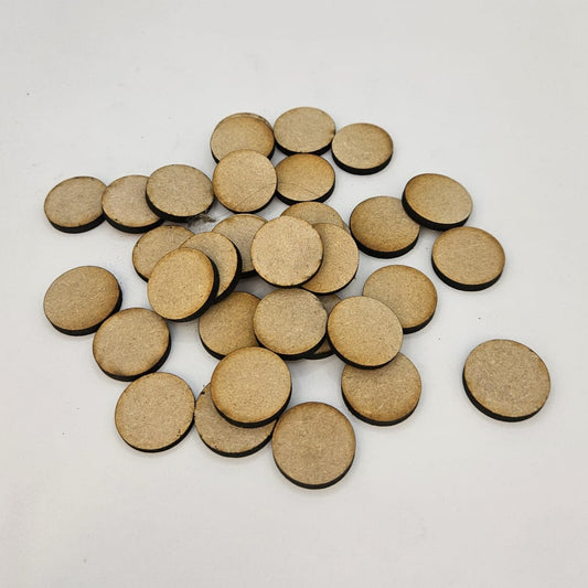 25mm Wooden Round Wargaming Miniature Bases