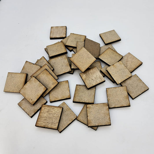 25mm Wooden Square Wargaming Miniature Base Pack of 20