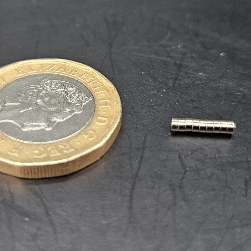 2mm Diameter 1mm thick Round N52 Magnets for Miniatures and Bases