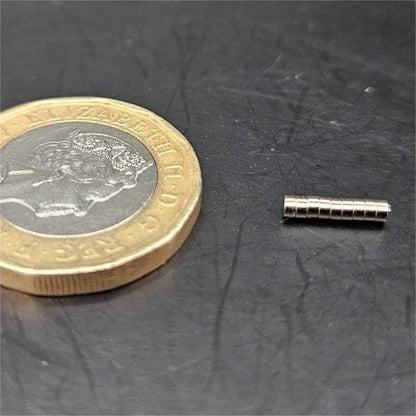 2mm Diameter 1mm thick Round N52 Magnets for Miniatures and Bases