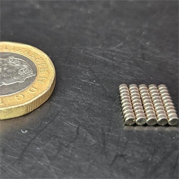 2mm Diameter 1mm thick Round N52 Magnets for Miniatures and Bases