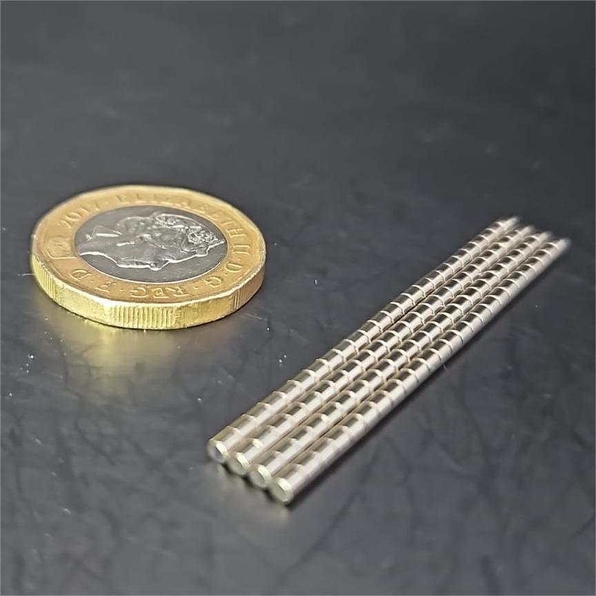 2mm Diameter 2mm thick Round N52 Magnets for Miniatures and Bases