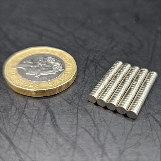 3mm Diameter 1mm thick Round N52 Magnets for Miniatures and Bases
