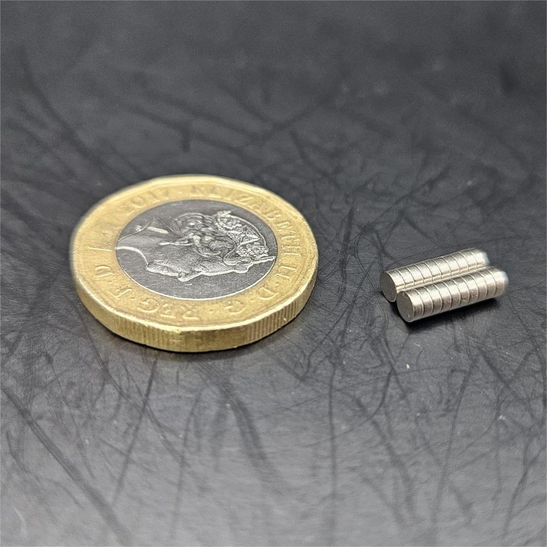 3mm Diameter 1mm thick Round N52 Magnets for Miniatures and Bases