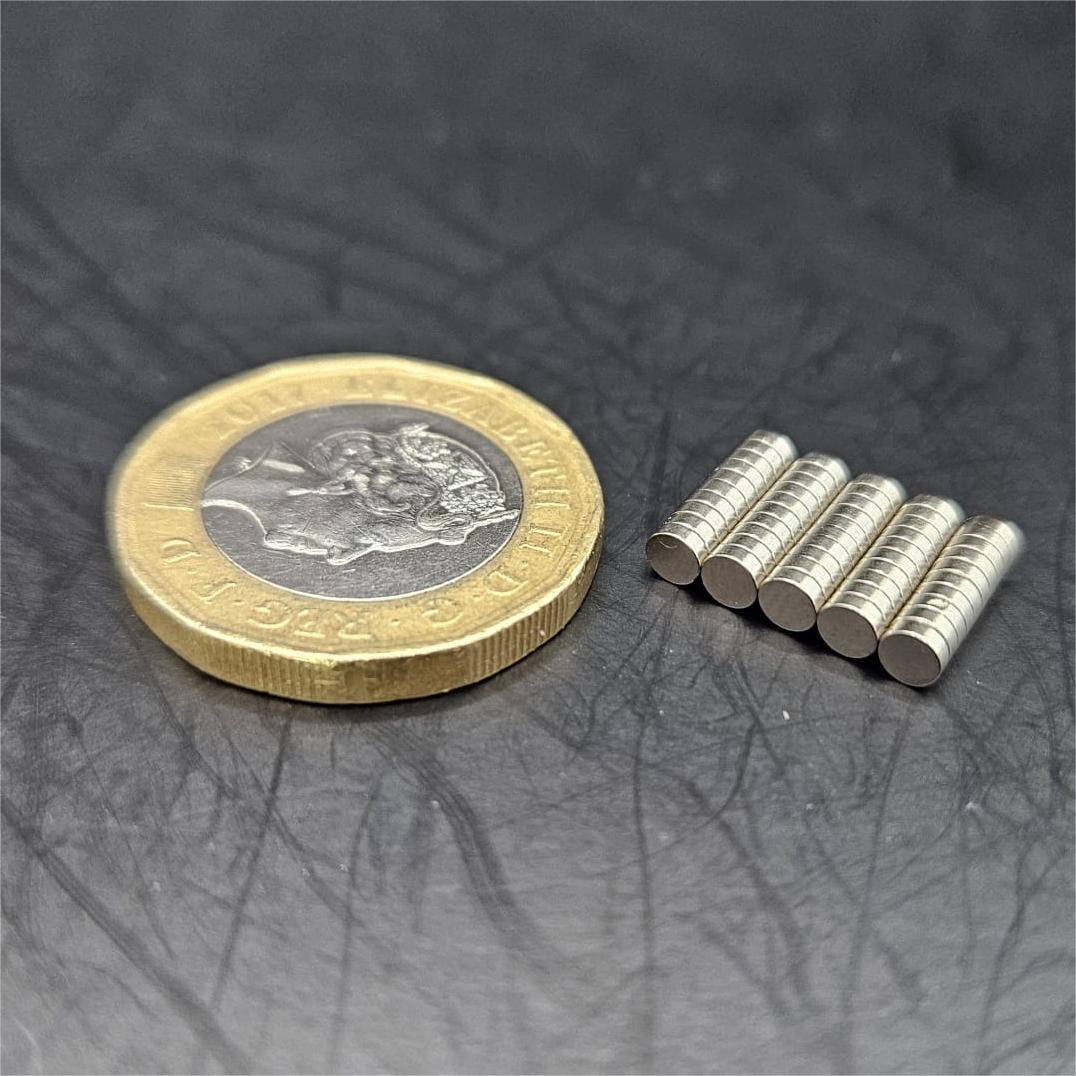 3mm Diameter 1mm thick Round N52 Magnets for Miniatures and Bases