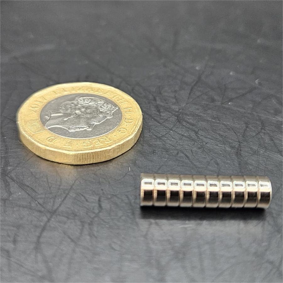 5mm Diameter 2mm thick Round N52 Magnets for Miniatures and Bases
