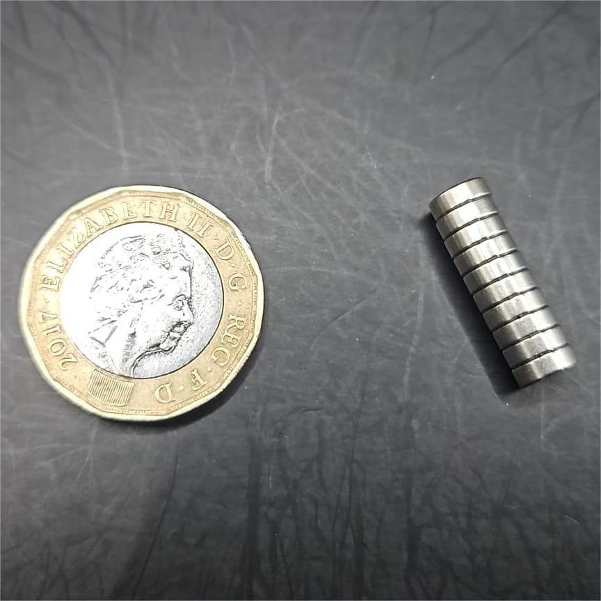 6mm Diameter 2mm thick Round N52 Magnets for Miniatures and Bases
