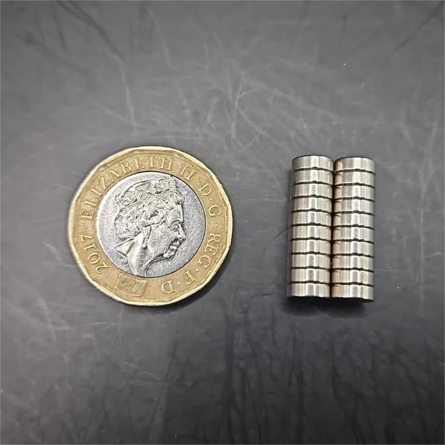 6mm Diameter 2mm thick Round N52 Magnets for Miniatures and Bases