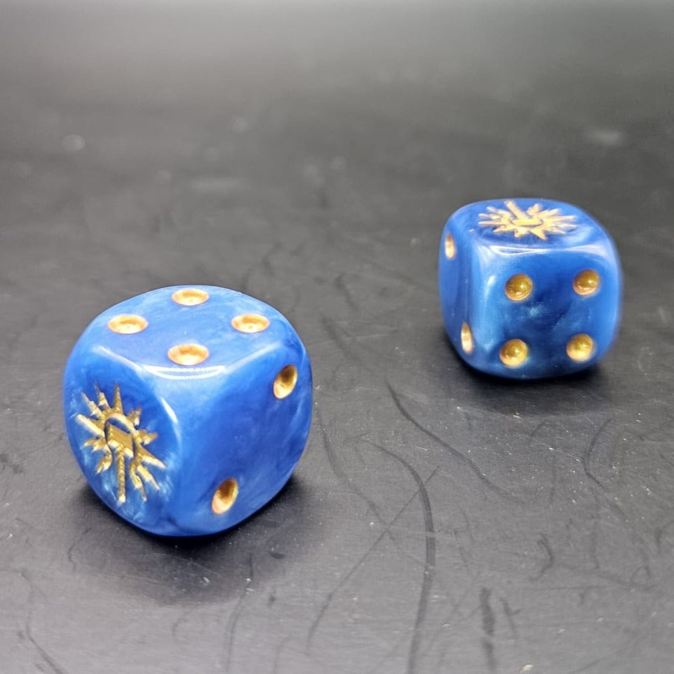 10 Pack of 16mm Order Blue Maelstrom Rounded Edge Dice