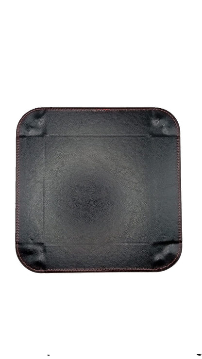 Red Dice Square Folding Tray with PU Leather backing