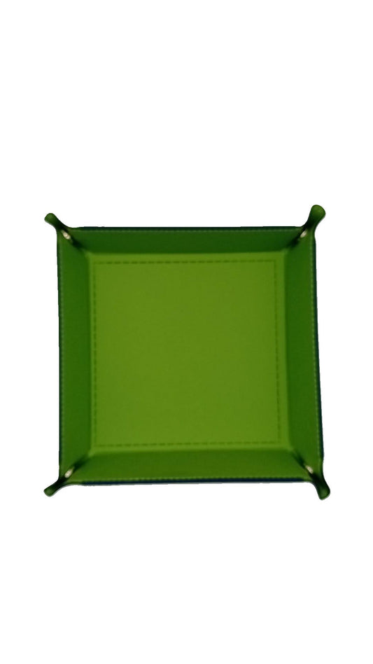 Green Dice Square Folding Tray with PU Leather backing