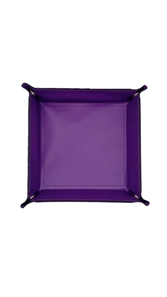 Purple Dice Square Folding Tray with PU Leather backing
