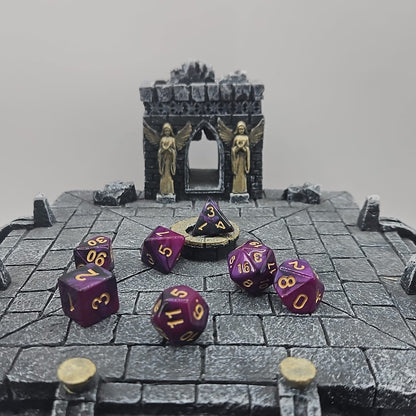 Purple & Black 7 Piece Boxed Dice Set for Role play Gaming