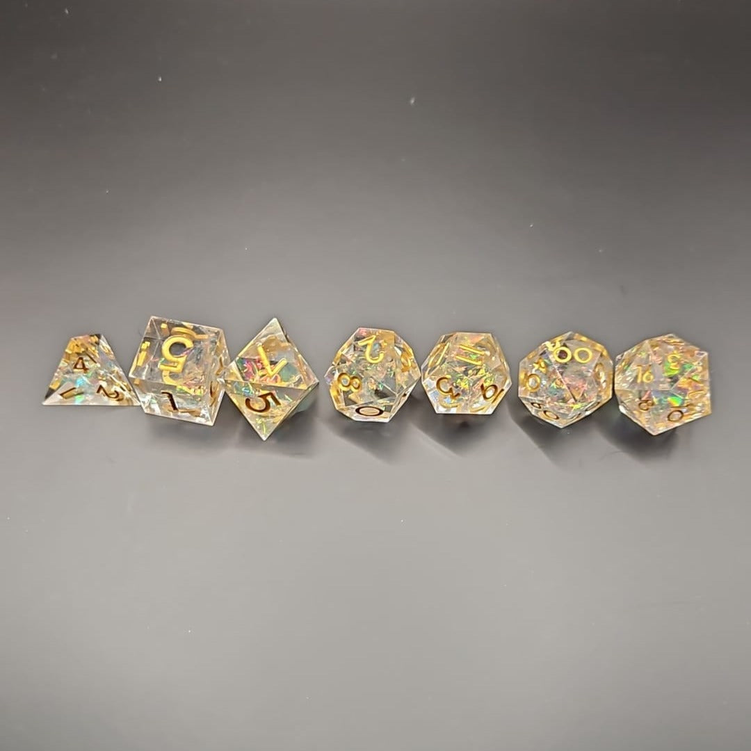 Golden Ribbon Core D&D Dice Set