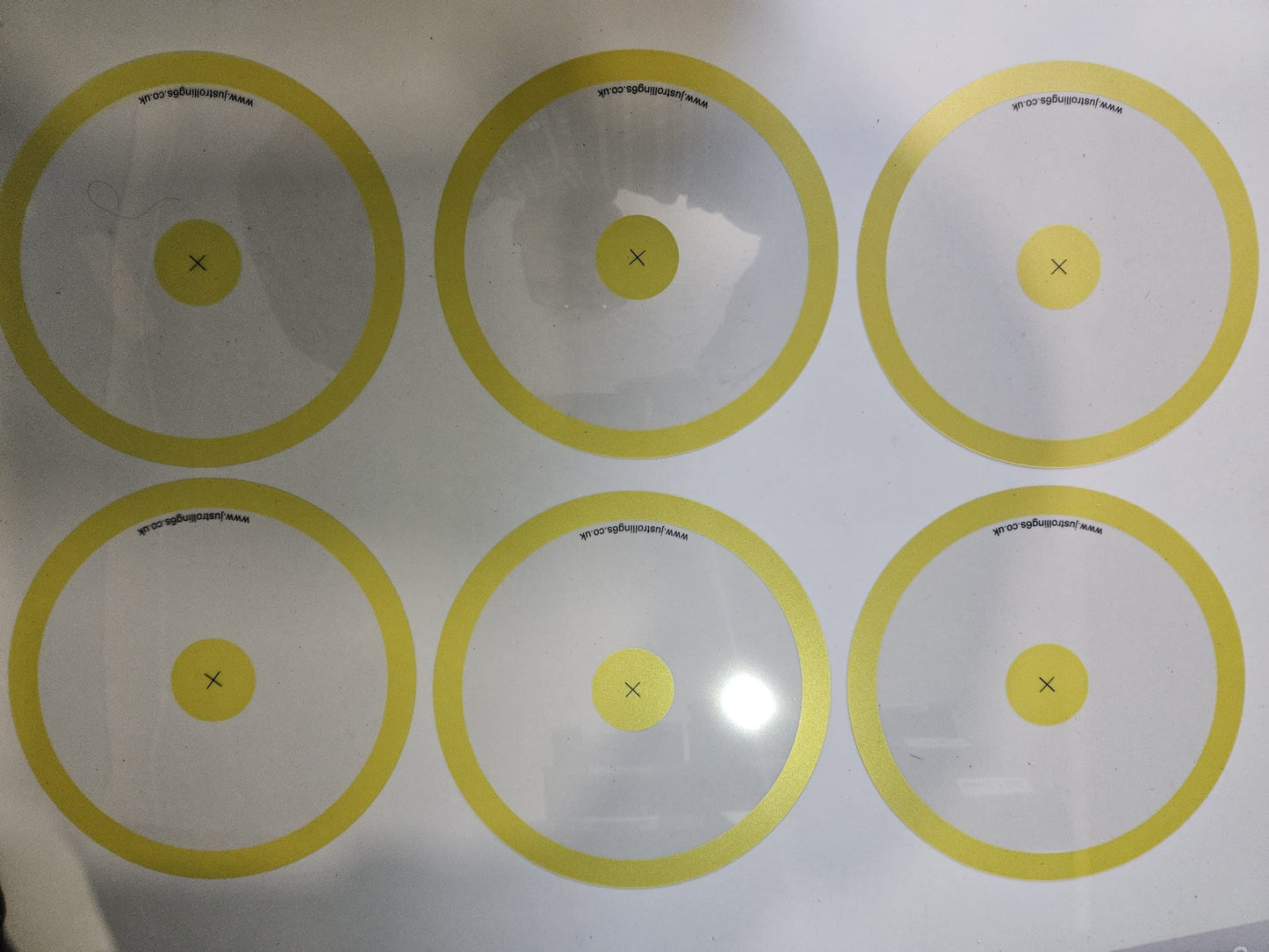 Set of 6 Yellow Wargaming Objectives Useable in Warhammer 40k V2