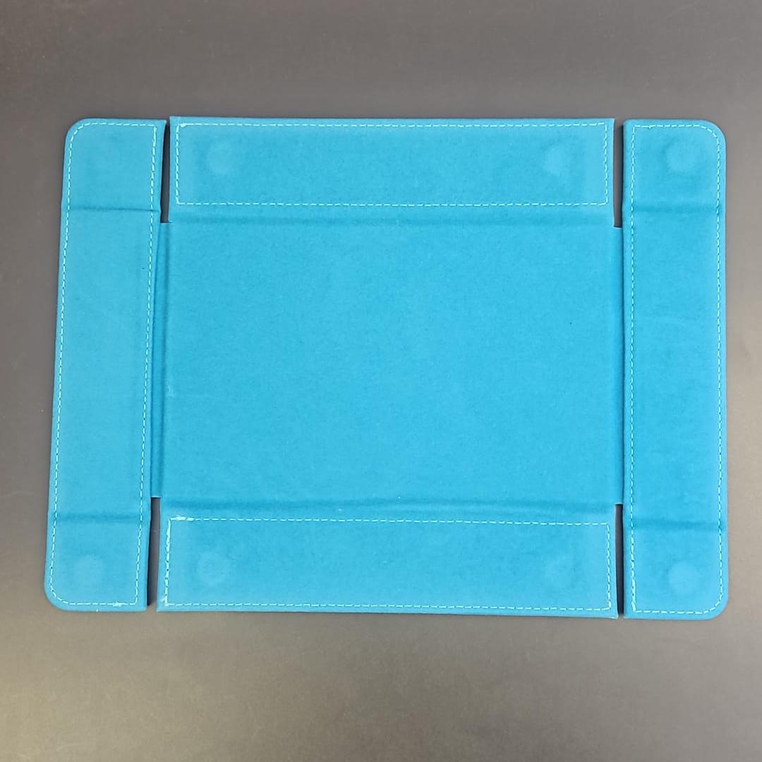 Ultra Blue Rectangular Magnetic Dice Tray with PU Leather backing