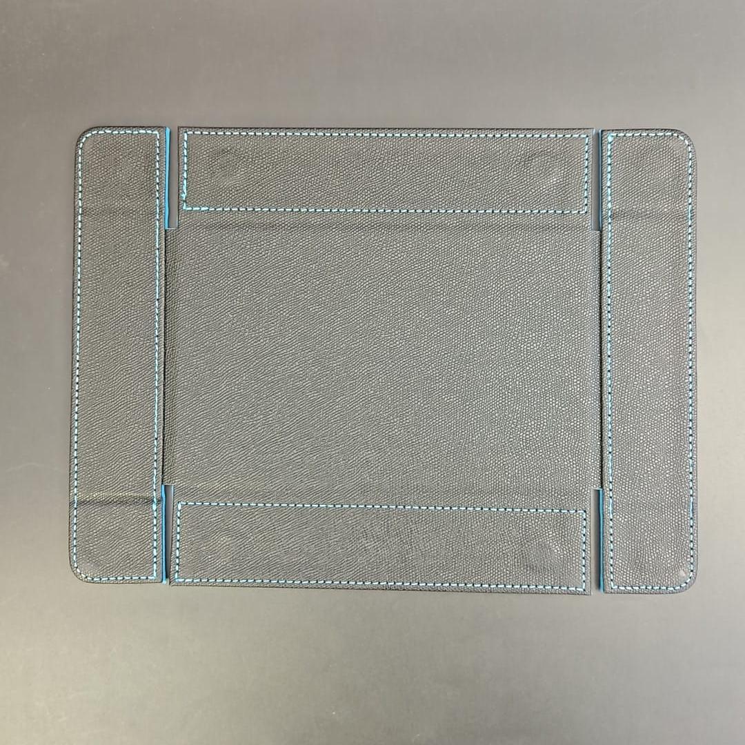 Ultra Blue Rectangular Magnetic Dice Tray with PU Leather backing