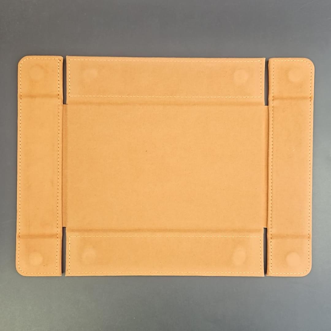 Tanned Leather Rectangular Magnetic Dice Tray with PU Leather backing