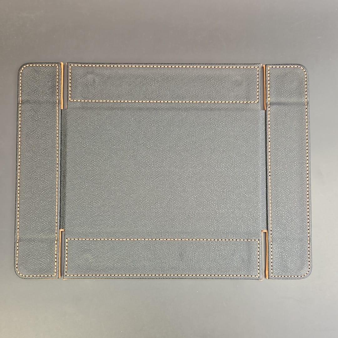 Tanned Leather Rectangular Magnetic Dice Tray with PU Leather backing