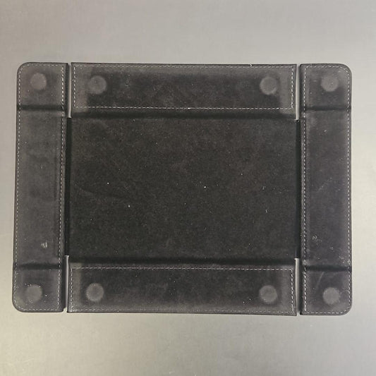 Chaos Black Rectangular Magnetic Dice Tray with PU Leather backing
