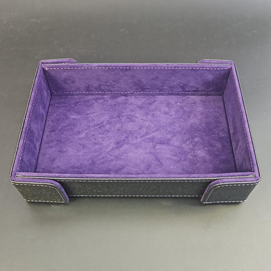 Necromancer Purple Rectangular Magnetic Dice Tray with PU Leather backing
