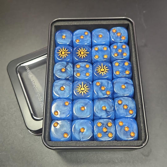 Pack of 16mm Order Blue Maelstrom Rounded Edge Dice