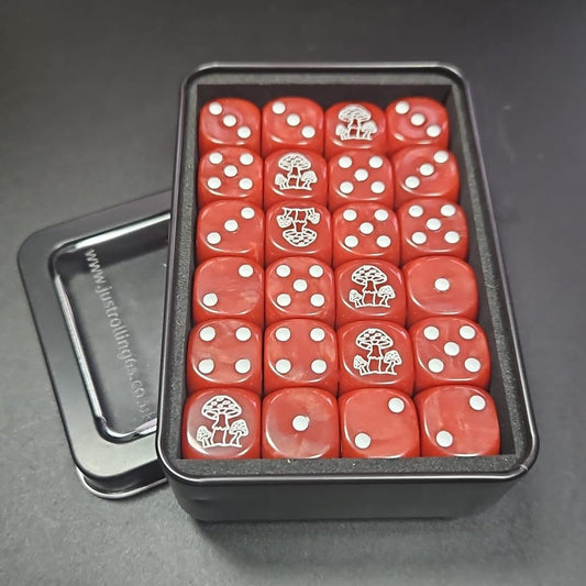 Pack of 16mm Troll Cave Goblin Mushroom Etchings Rounded Edge Dice
