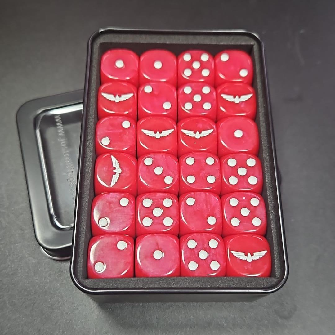 Pack of 16mm Blood and Angels Wings Rounded Edge Dice