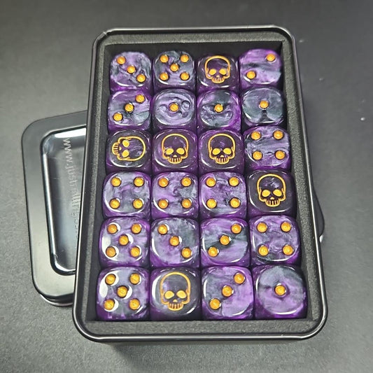 Pack of 16mm Death Purple Rot Rounded Edge Dice