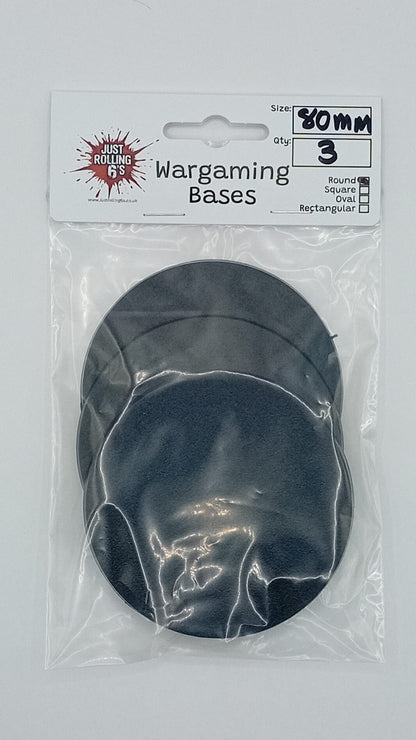 80mm Round Wargaming Miniature Base Pack of 3