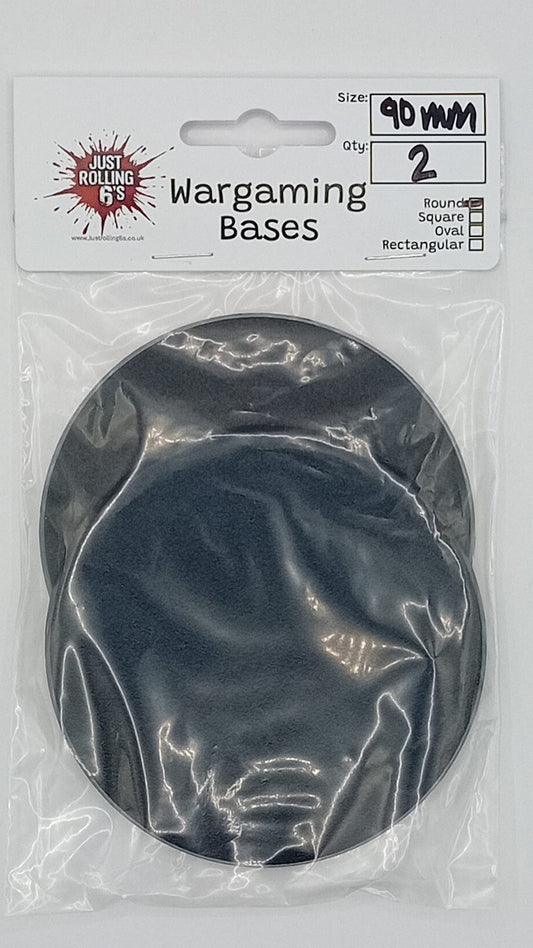 90mm Round Wargaming Miniature Base Pack of 2