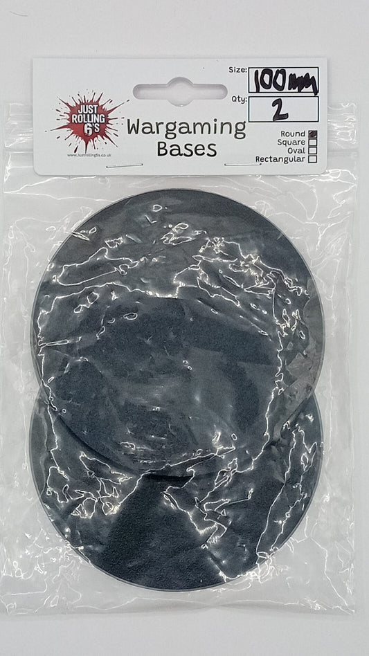 100mm Round Wargaming Miniature Base Pack of 2