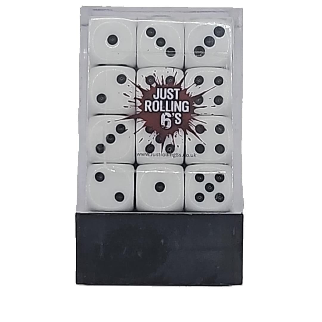 Box of 36 White 12mm D6 Dice for Wargaming, Board games and other tabletop games