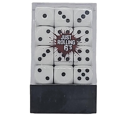 Box of 36 White 12mm D6 Dice for Wargaming, Board games and other tabletop games