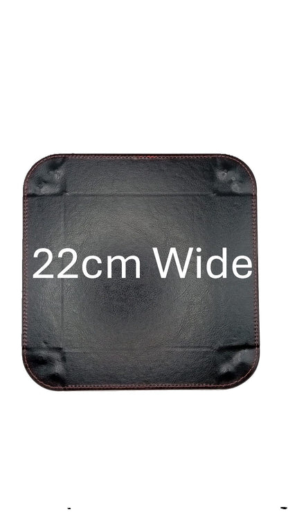 Green Dice Square Folding Tray with PU Leather backing